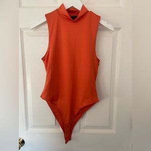 Free People Orange Turtleneck Bodysuit